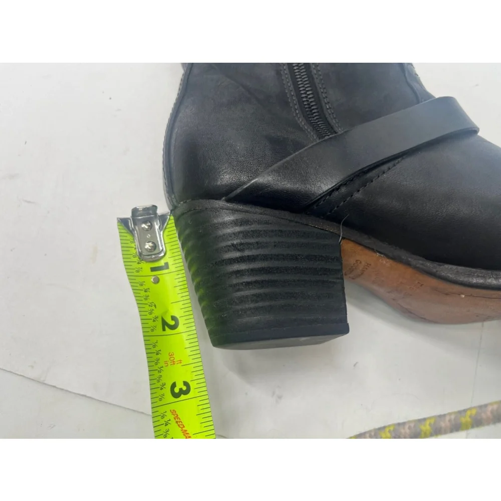 Rag & Bone Womens Buckled Zipped Block Heels Ankle Boots Black Size 36‎ EU 6 US